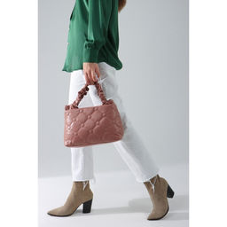 Сумка-тоут на молнии, длинный ремень, цвет пудра - Simaland фото 4