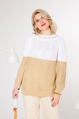 Джемпер KOKOdea 21-027 бело-бежевый