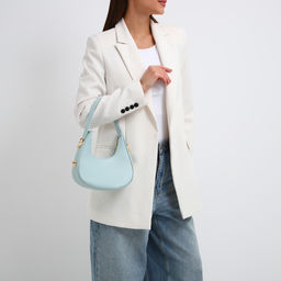 Сумка женская багет на молнии, цвет голубой - Simaland фото 4