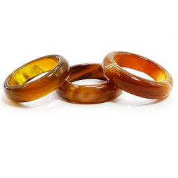 Кольцо из камня гладкое Агат коричневый привлекает достаток размеры 16-19мм