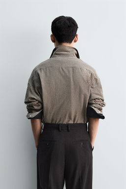 CAMISA RELAXED FIT CUADROS / Arena / Negro - Zara фото 3