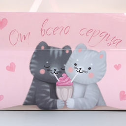Цена за 5 шт. Коробка для капкейка, кондитерская упаковка, 4 ячейки «От всего сердечка», 16 х 16 х 10 см