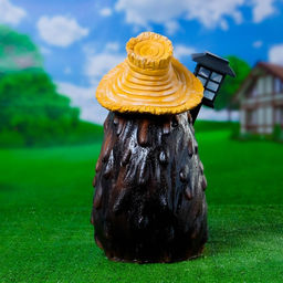 Садовая фигура - фонарь из полистоуна Ёжик с лопатой, 43 см - Хорошие сувениры фото 3