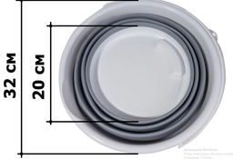 Ведро силиконовое, складное, круглое, 10л, серое