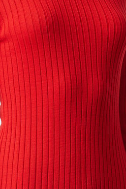 TRENDYOLMILLA K?rm?z? Mini Triko Etek Ucu Detayl? Elbise TWOAW24EL00468 фото 20