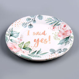 Набор бумажной посуды одноразовый "Девичник": 6 тарелок, 6 стаканов