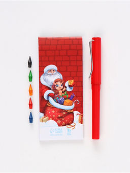 Подарочный набор новогодний «Дедушка», блокнот, вечный карандаш, сменные грифели