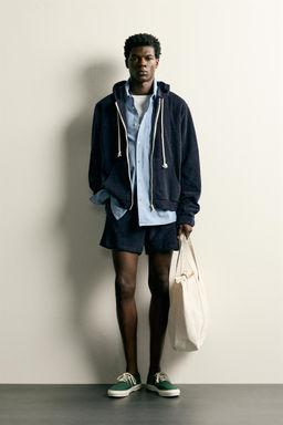 BERMUDA RELAXED FIT TOALLA / Marino
