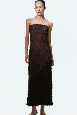 Vestido bandeau con acabado desflecado - H&m фото 2
