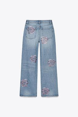 TRF SLOUCHY RHINESTONE MID-WAIST JEANS - Zara фото 5