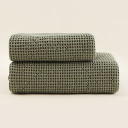 Полотенце вафельное SL HOME: Linen «Олива», 60×140 см, оливковое