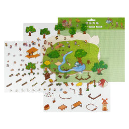 Наклейки-румбокс д/создания миниатюрных сцен, 264х211 мм, арт. 73254 / 100 СЧАСТЛИВАЯ ФЕРМА (комплек