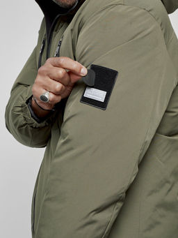 Куртка спортивная мужская зимняя с капюшоном цвета хаки 8360Kh - Wonderrman фото 13