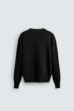 CARDIGAN WITH DISTRESSED RIBBED TRIMS - Zara фото 8