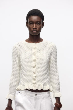 RUFFLED KNIT CARDIGAN - Zara фото 2