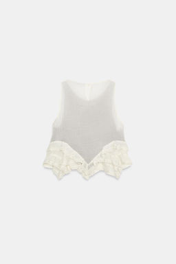 TOP COMBINADO CROCHET / Marr?n - Zara фото 8