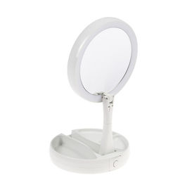 Зеркало Luazon KZ-09, подсветка, настольное, 30×16×16 см, увеличение × 10, USB, белое