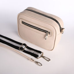 Сумка женская кросс-боди TEXTURA на молнии, 19×7×15 см, бежевая