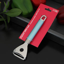 Овощечистка Доляна Lagoona, 19 см, нержавеющая сталь, голубая