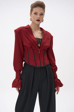 Пиджак  корсет Джуди (бордовый) - Эльза фото 6