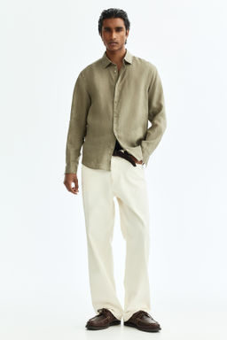 Camisa de lino Slim Fit - H&m фото 8
