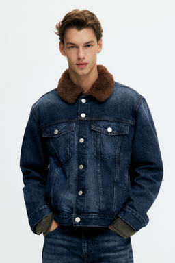 Cazadora trucker en denim con cuello - H&m фото 2