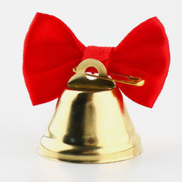 Цена за 5 шт. Колокольчик на булавке с бантом на выпускной, красный, d = 2,6 см