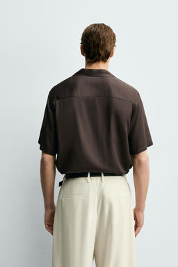 CAMISA SATINADA RELAXED FIT / Marr?n - Zara фото 3