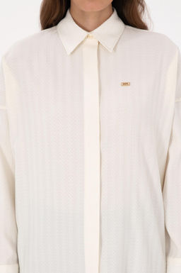 Kad_n Krem Uzun Kollu Oversize Desenli G_mlek - U.s. polo assn фото 6