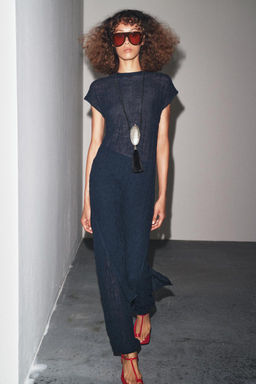 FINE KNIT WRINKLED-EFFECT TROUSERS
