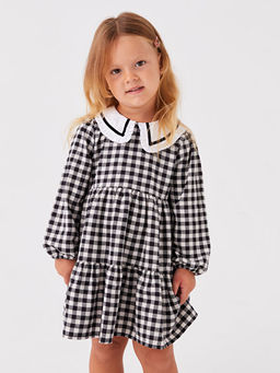 Bebe Yaka Ekose K?z Bebek Elbise