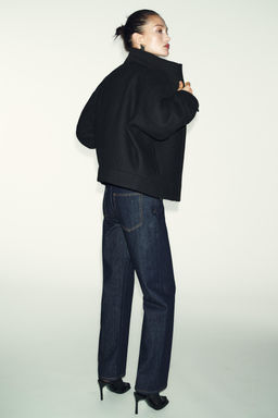 WOOL BLEND HIGH NECK SHORT COAT - Zara фото 7