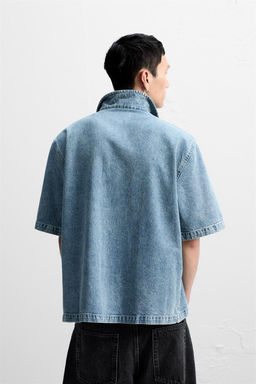 ZIPPED DENIM SHIRT - Zara фото 3
