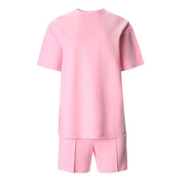 Костюм женский (футболка, шорты) MINAKU: Casual Collection, светло-розовый, размер 48