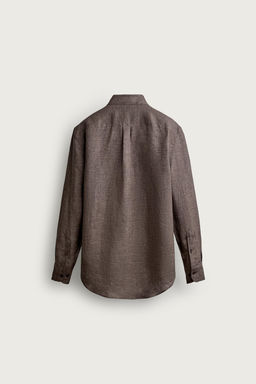 CAMISA REGULAR FIT 100% LINO / Marr?n - Zara фото 7
