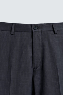 PANTAL?N REGULAR FIT TRAJE CUADROS / Marino oscuro - Zara фото 7