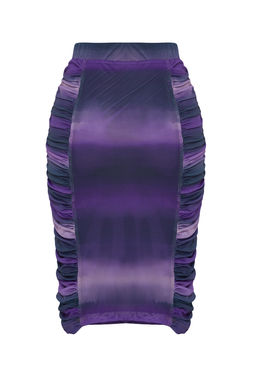 Mor Tul Buzgulu Fitted/Vucuda Oturan Midi Esnek Orme Etek TWOSS24ET00038 - Trendyolmilla фото 7