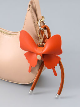 Брелок на карабине "Бабочка с узлом" красно-бордовый 13,5х9,5х2,5 см