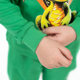 Пижама детская зеленая дракон ПЖ-1818 (110-116, 60)