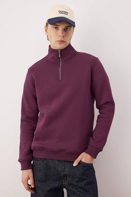 Murdum Regular/Normal Kesim Dik Yaka Fermuarl? S?cak Tutan Basic Sweatshirt TMNAW24SW00041