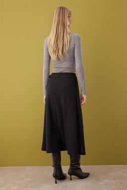 Siyah Kemer Detayl? Skater Esnek Krep Orme Etek TWOAW26ET00116 - Trendyolmilla фото 4