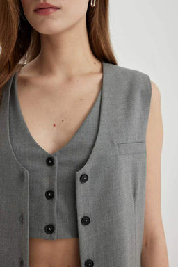 Длинный пиджак-жилет - Defacto фото 8