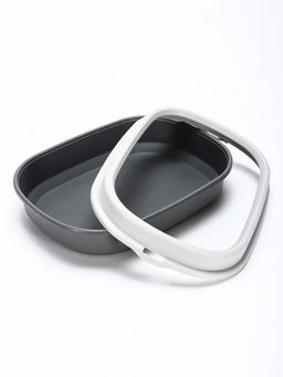 Лоток для кошек "Фур-Мур", 48×35.5 см, с бортом и совком, покрытие Soft-touch, цвет смоки