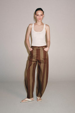 JEANS ZW COLLECTION TAPERED TIRO ALTO RAYAS / rayas