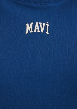 Mavi Logo Bask?l? Lacivert Crop Tisort  фото 6