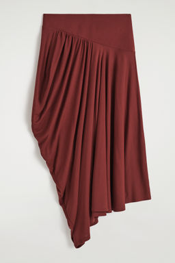 FALDA MIDI DRAPEADA ASIM?TRICA