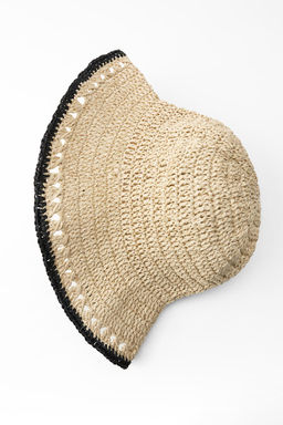 CONTRAST WOVEN BUCKET HAT - Zara фото 5