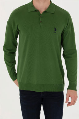 U. S. Polo Assn Мужской зеленый базовый свитер - U.s. polo assn фото 6