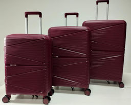 Набор из 3-х чемоданов с расширением 23103 Бордовый