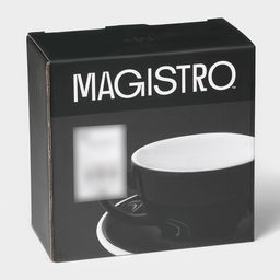 Кофейная пара фарфоровая Magistro Coffee time, 2 предмета: чашка 200 мл, блюдце d=14,5 см, цвет чёрный  фото 9
